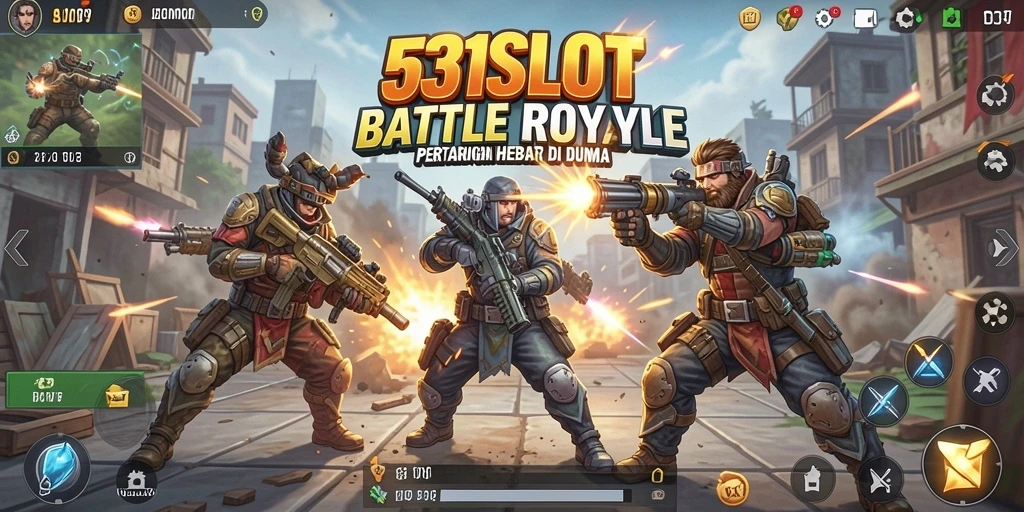 Tampilan gameplay 531SLOT yang mendebarkan dalam pertarungan Battle Royale.