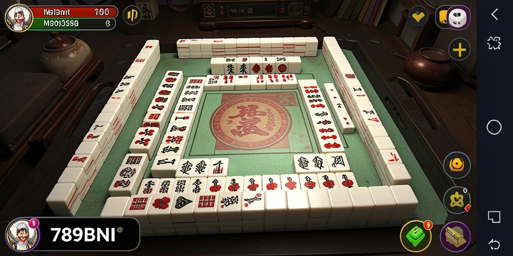 Tampilan screenshot dari gameplay seru 789BNI dalam Mahjong.