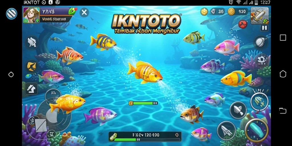 Tampilan gameplay seru menangkap ikan di IKNTOTO.
