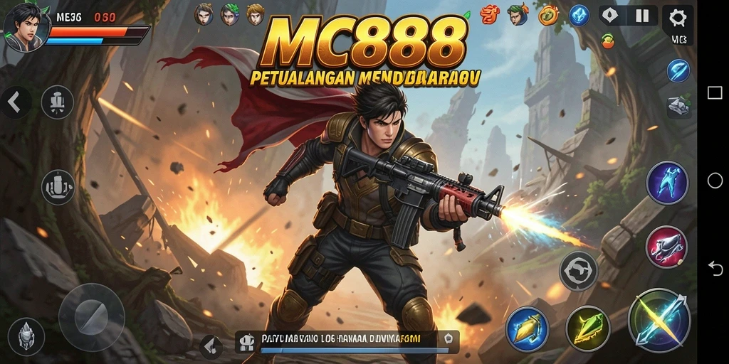 Tangkapan layar MC888 menunjukkan aksi intens di medan perang.