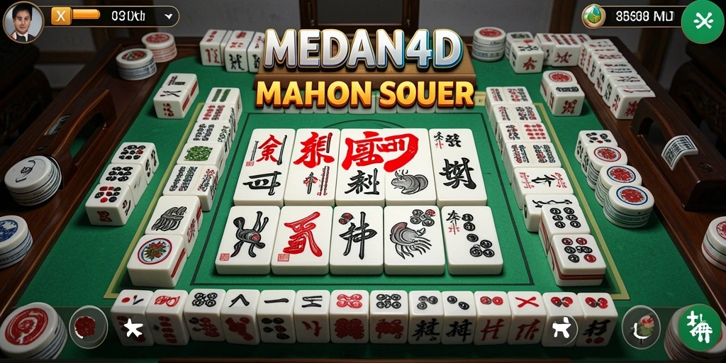 Tampilan gameplay menarik dari MEDAN4D dengan suasana Mahjong.