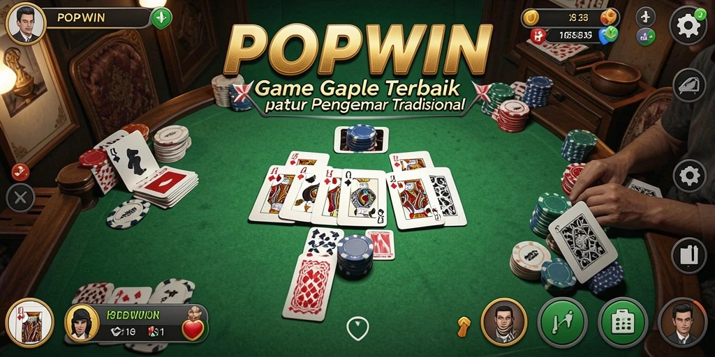 Tangkapan layar gameplay POPWIN yang menampilkan keseruan bermain Gaple.