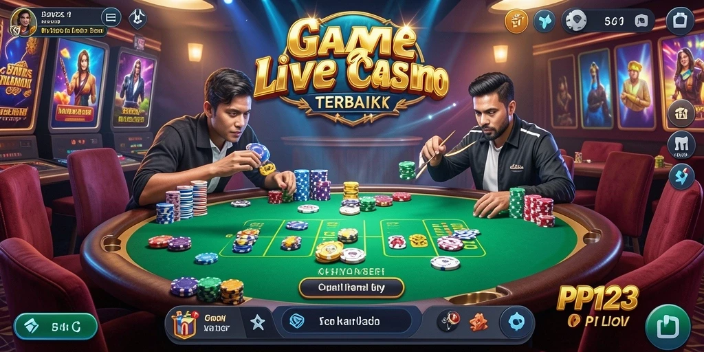 Tampilan gameplay Live Casino yang mendebarkan dan interaktif.