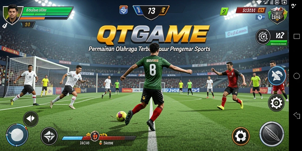 Tampilan gameplay seru dari QTGAME yang penuh aksi olahraga.